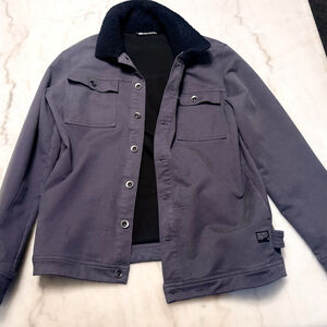 Travis Mathew Cloud Denim Jacket w Sherpa Collar Grey, Sz Small, Great Condition